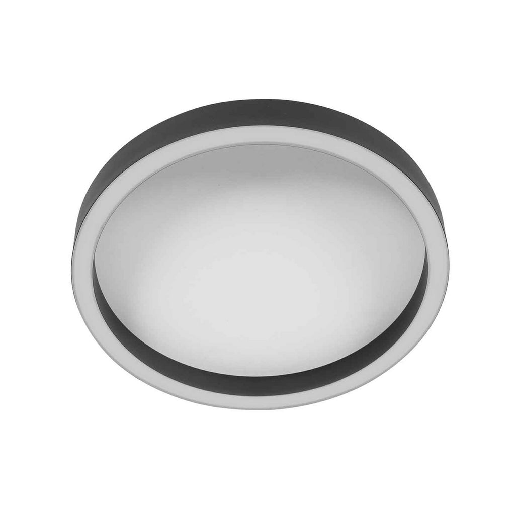 LED taklampe Ringlux dimbar svart Ø40 cm 36W varmhvit lysdetalj