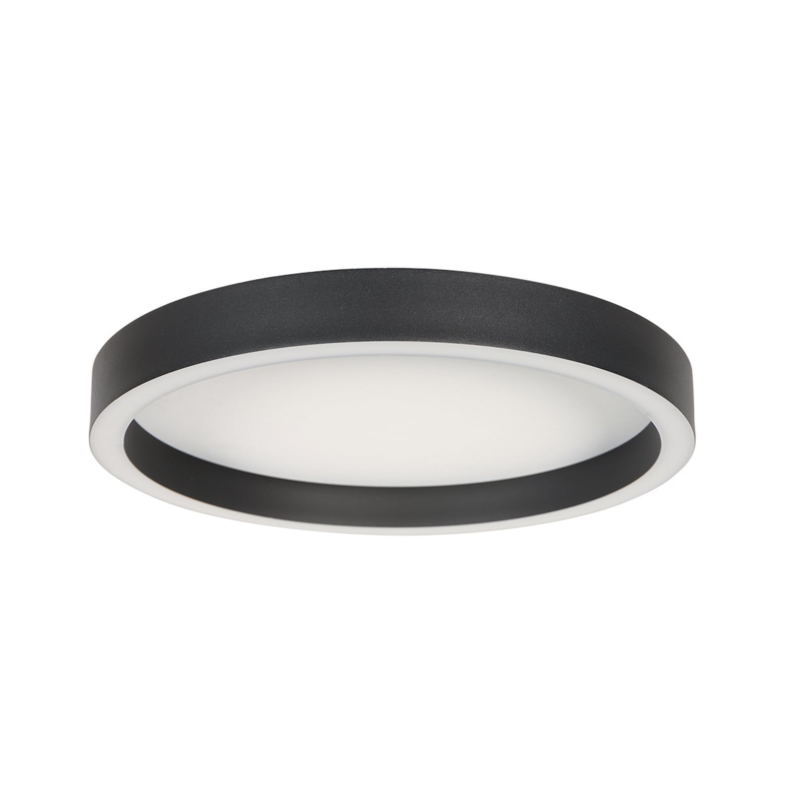 Montert LED taklampe Ringlux dimbar svart Ø30 cm 25W i rom