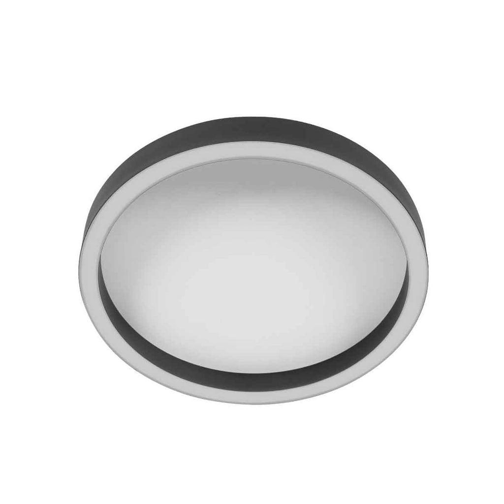 Sidevisning av LED taklampe Ringlux dimbar svart Ø30 cm 25W