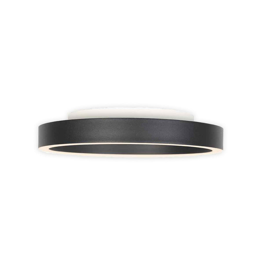 LED taklampe Ringlux dimbar svart Ø30 cm 25W lysdetalj