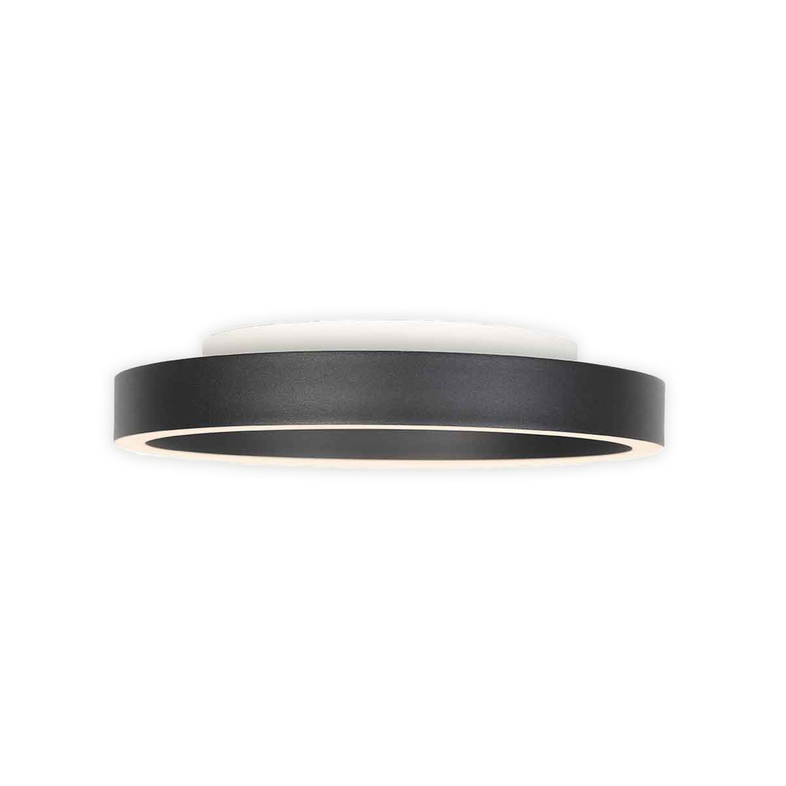 LED taklampe Ringlux dimbar svart Ø30 cm 25W lysdetalj
