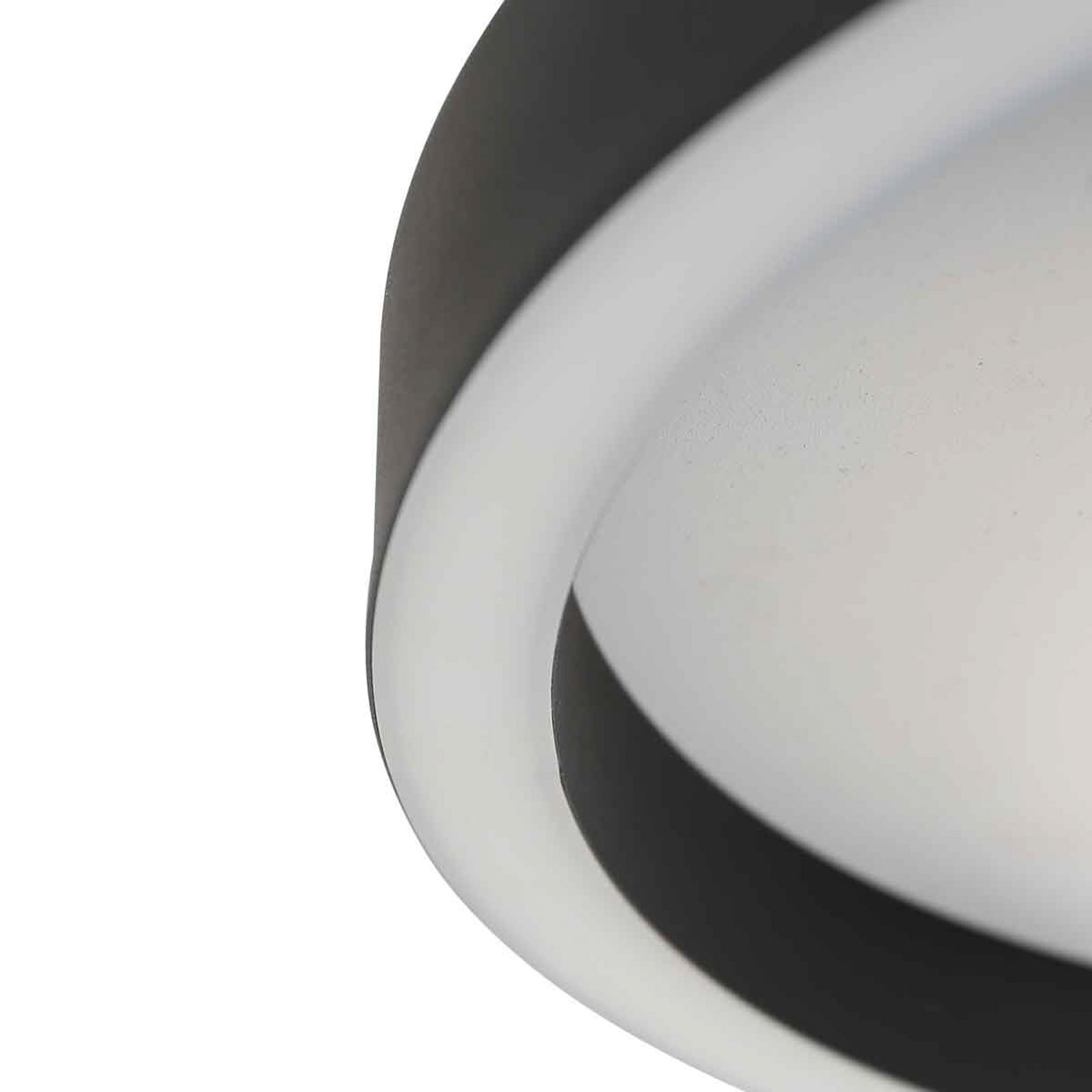 LED taklampe Ringlux dimbar svart Ø30 cm 25W monteringsdetalj
