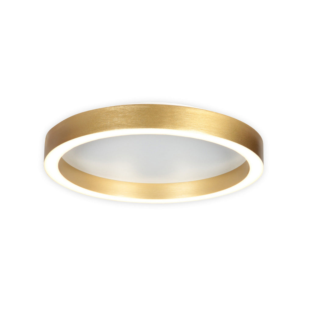 LED taklampe Ringlux gullfarget dimbar Ø40 cm montert i rom