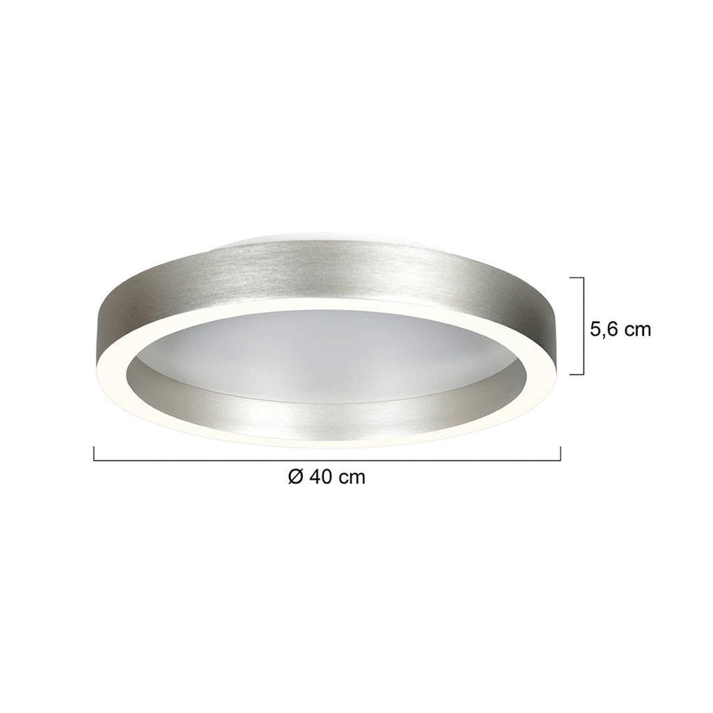 LED taklampe Ringlux dimbar stålgrå Ø40 cm detalj