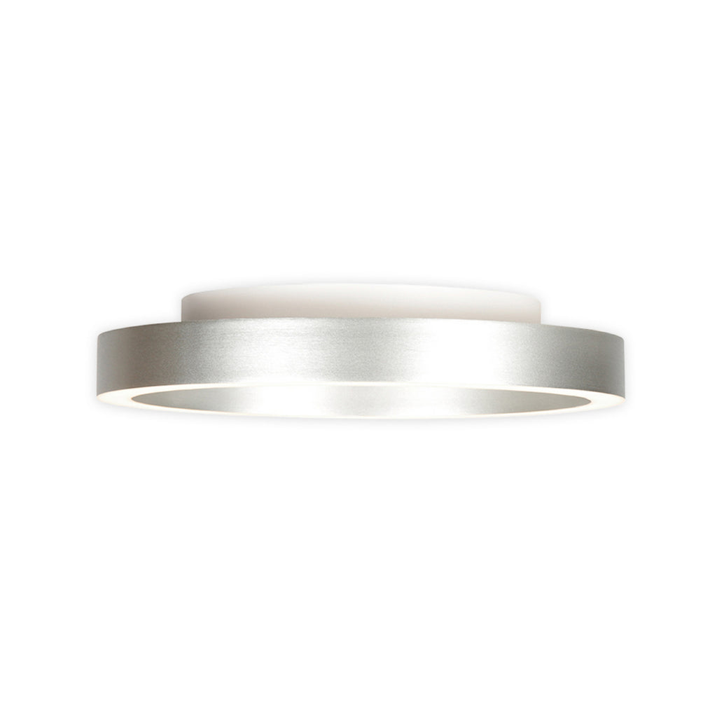 LED taklampe Ringlux dimbar stålgrå Ø40 cm fra siden