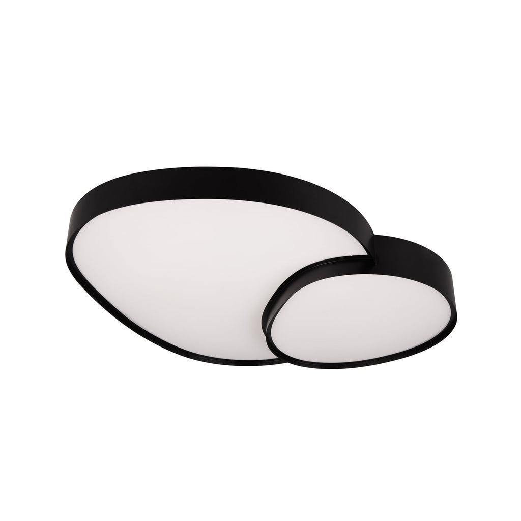 LED taklampe Rise dimbar CCT 77x63 cm svart med fjernkontroll detalj
