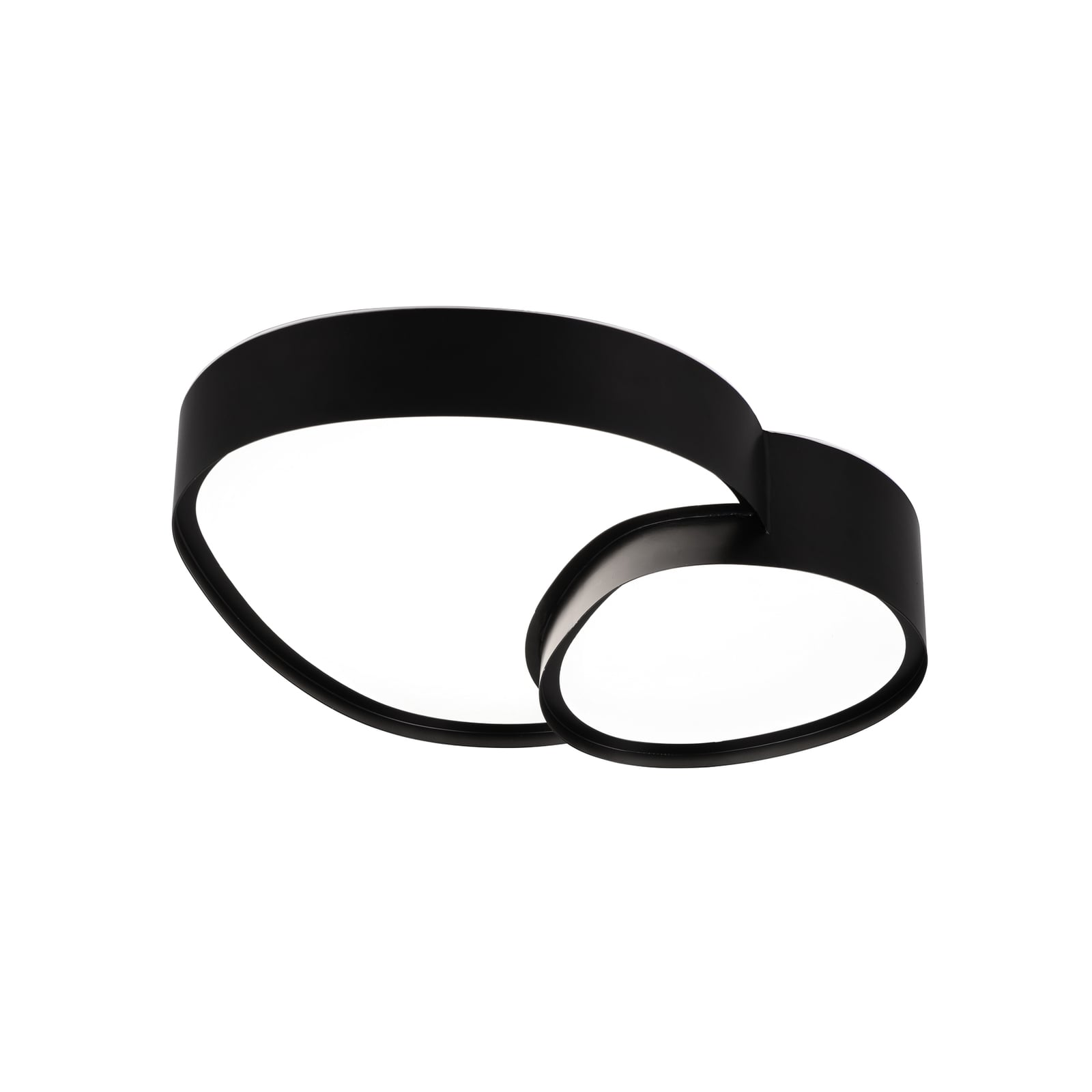 LED taklampe Rise svart CCT dimbar med fjernkontroll forfra
