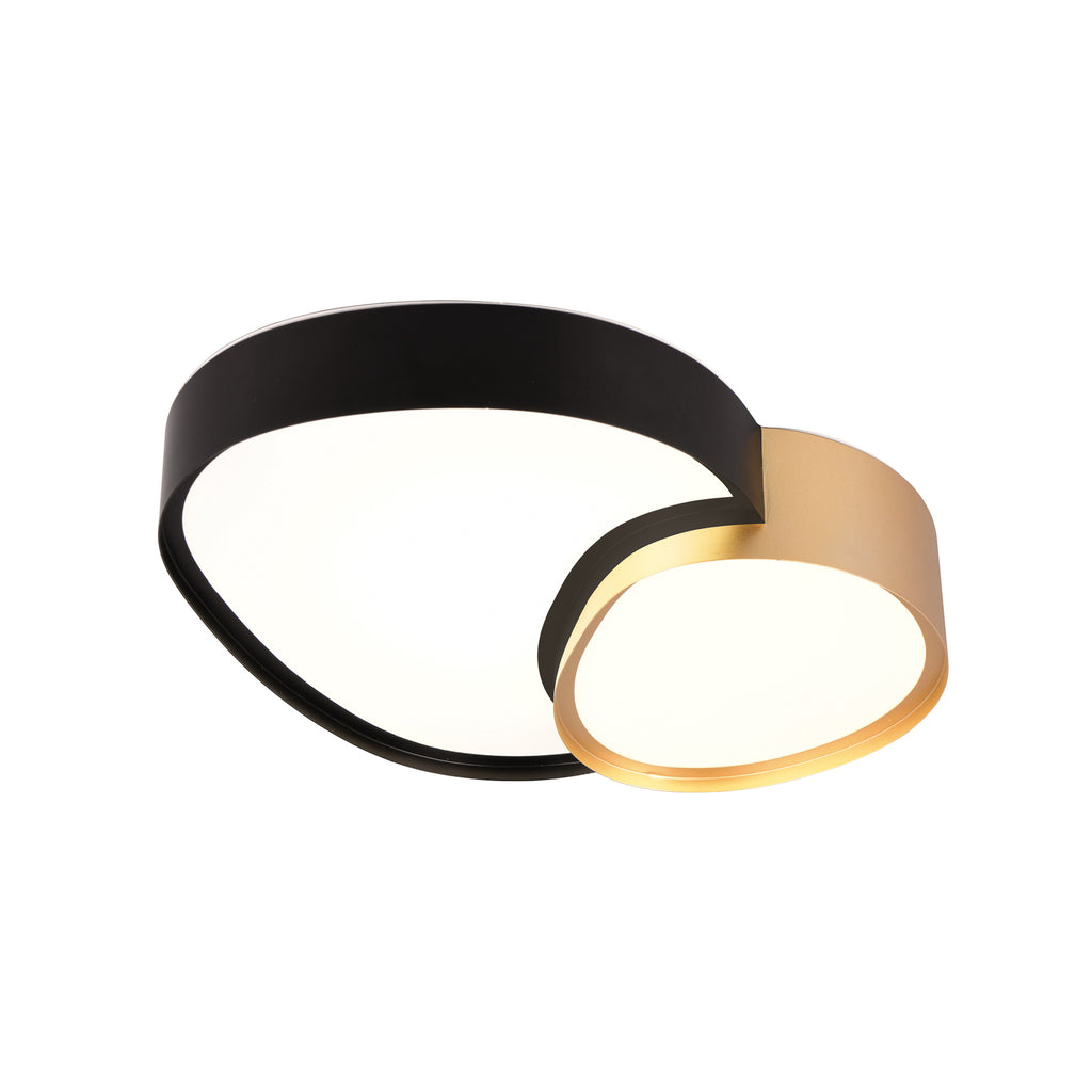 LED taklampe Rise svart-gull forfra