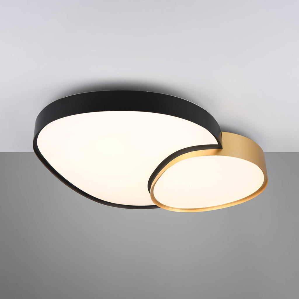 LED taklampe Rise svart-gull oversikt fra siden