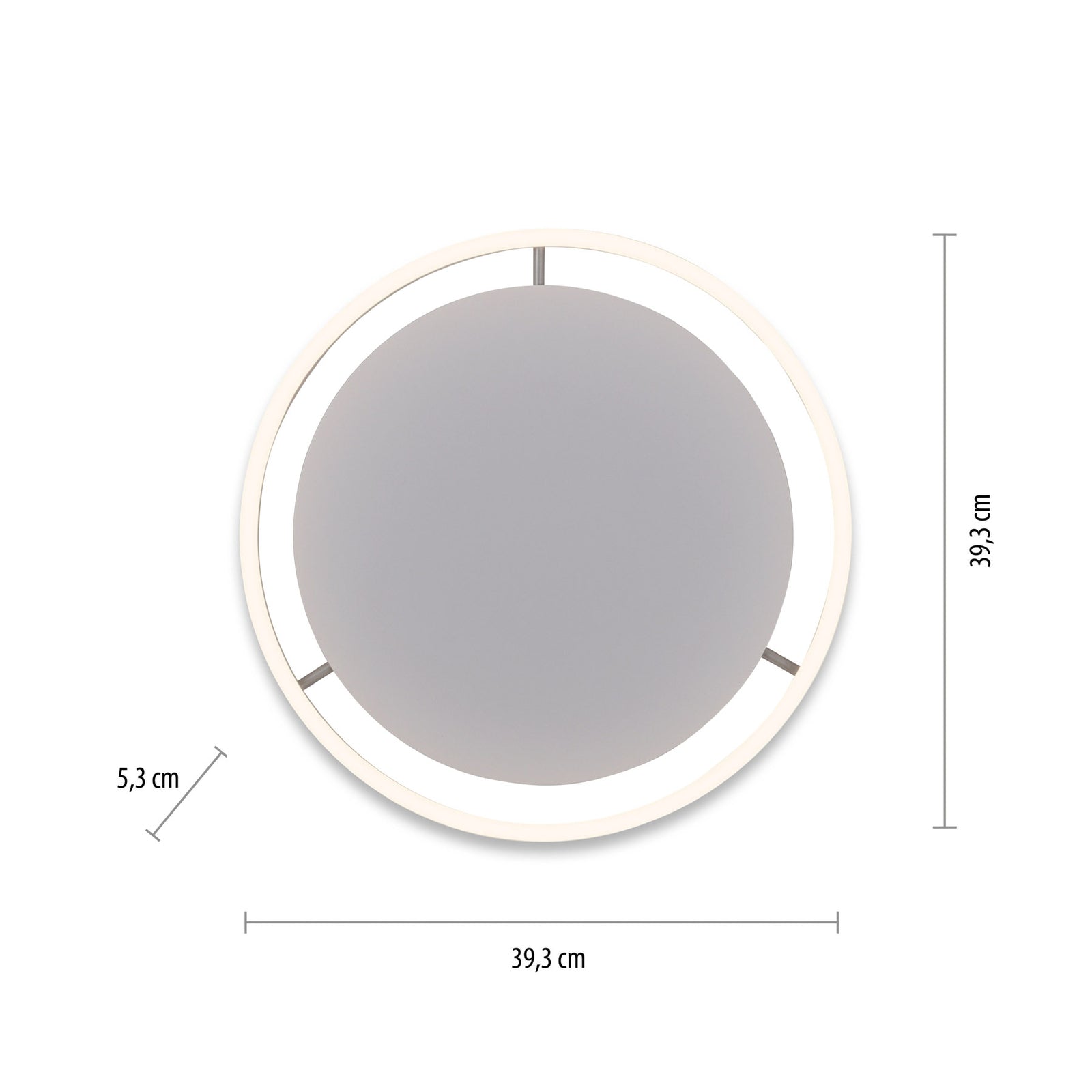 LED taklampe Ritus dimbar aluminium Ø39,3 cm nærbilde av dimmer
