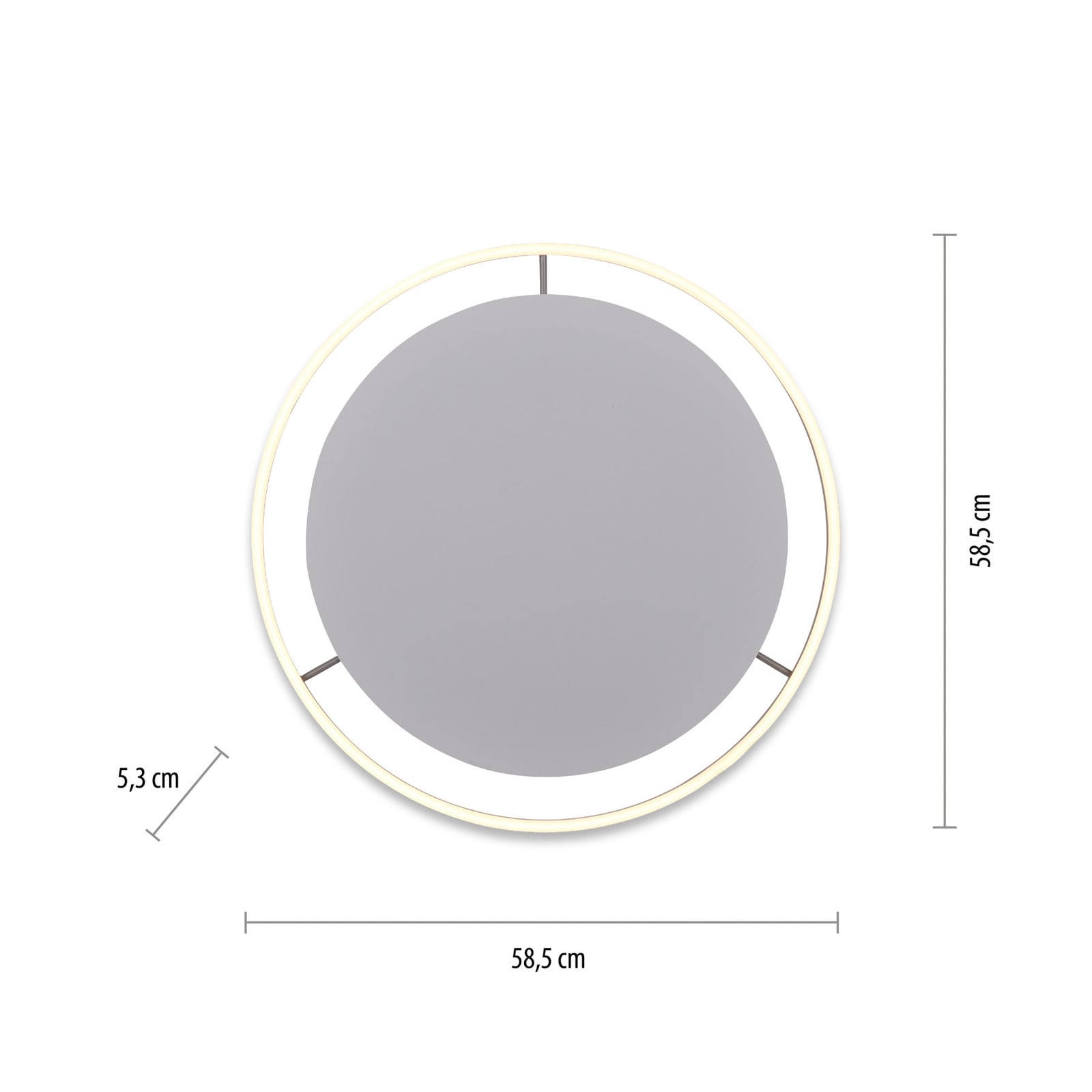 LED taklampe Ritus dimbar aluminium Ø58,5 cm 28W nærbilde av dimmer