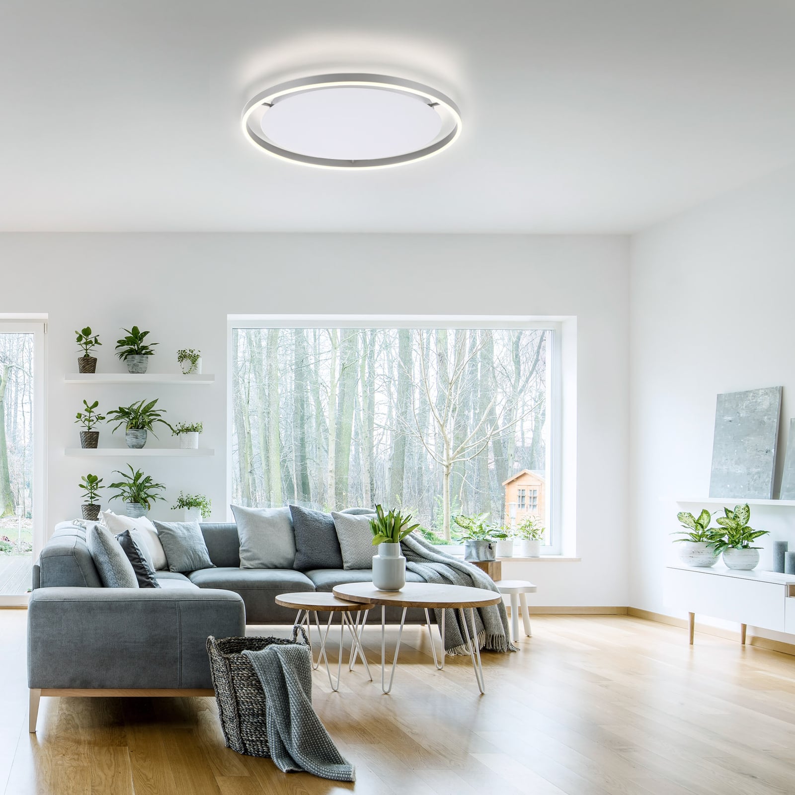 LED taklampe Ritus dimbar aluminium Ø58,5 cm 28W oversikt