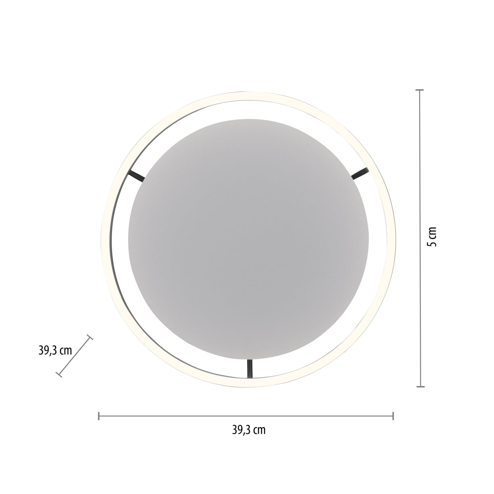 Nærbilde av LED taklampe Ritus dimbar antrasitt Ø39,3 cm materialer