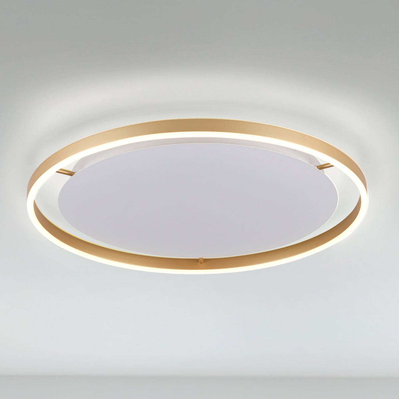 LED taklampe Ritus dimbar matt messing Ø58,5 cm forfra