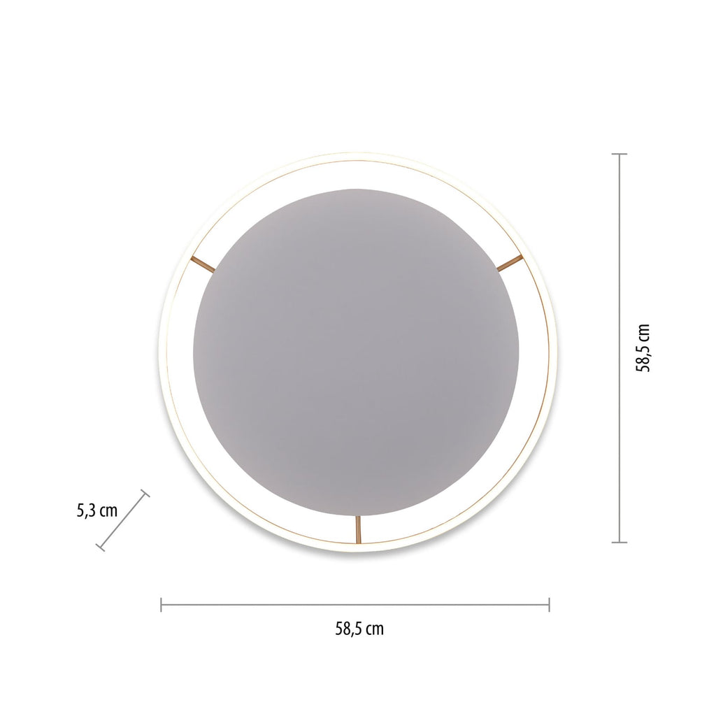 Nærbilde av LED taklampe Ritus dimbar matt messing Ø58,5 cm