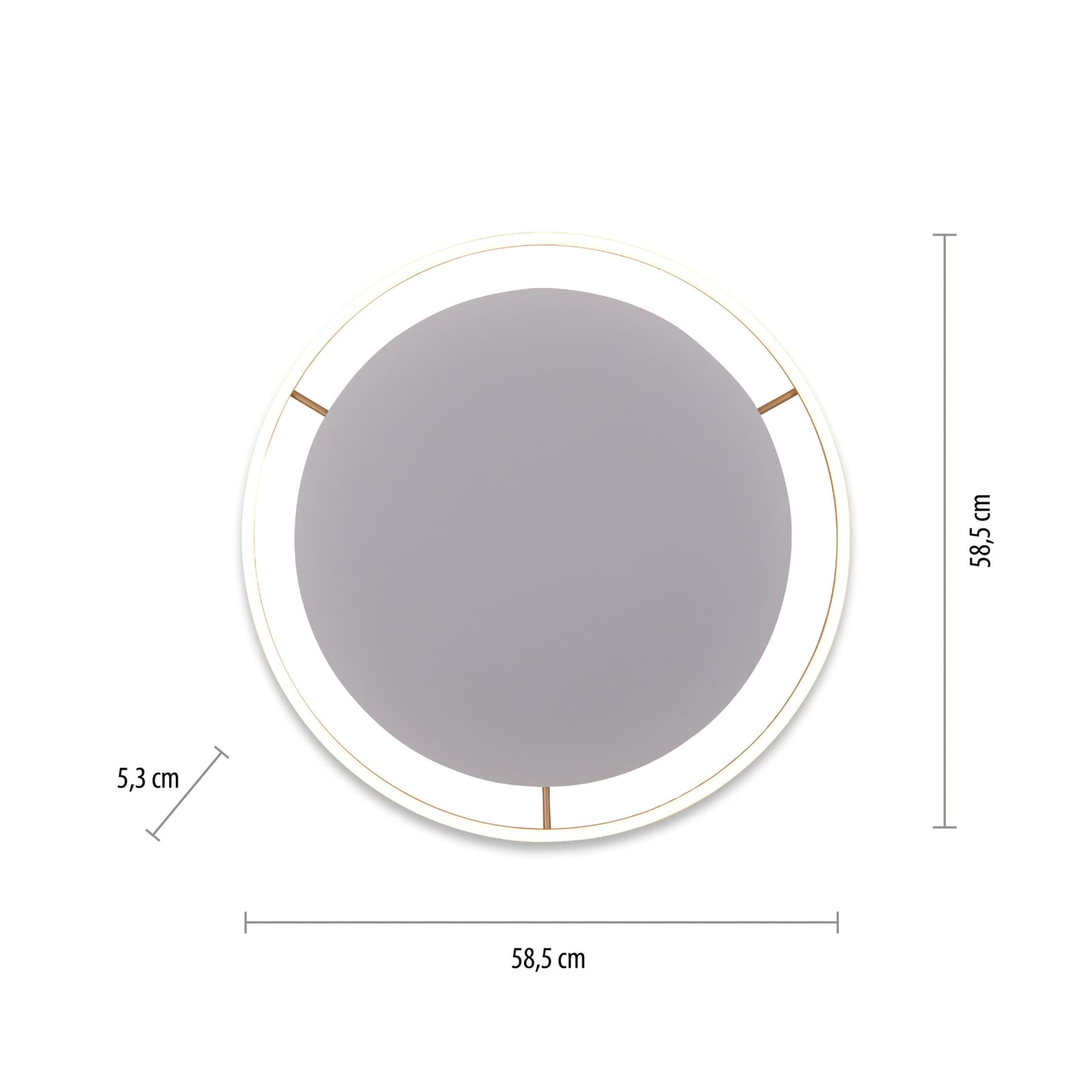 Nærbilde av LED taklampe Ritus dimbar matt messing Ø58,5 cm