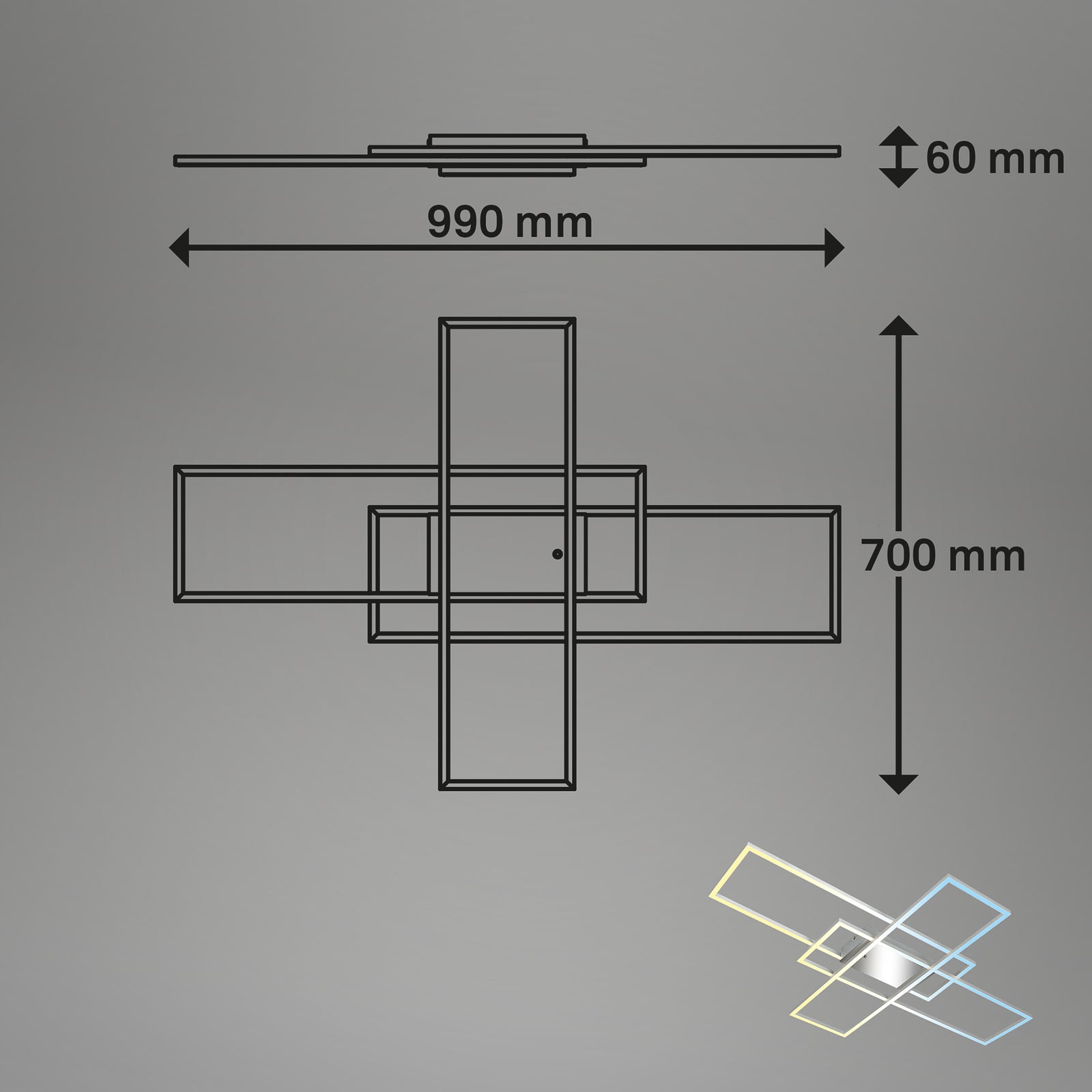 LED taklampe Roami dimbar CCT fjernkontroll detalj av materiale