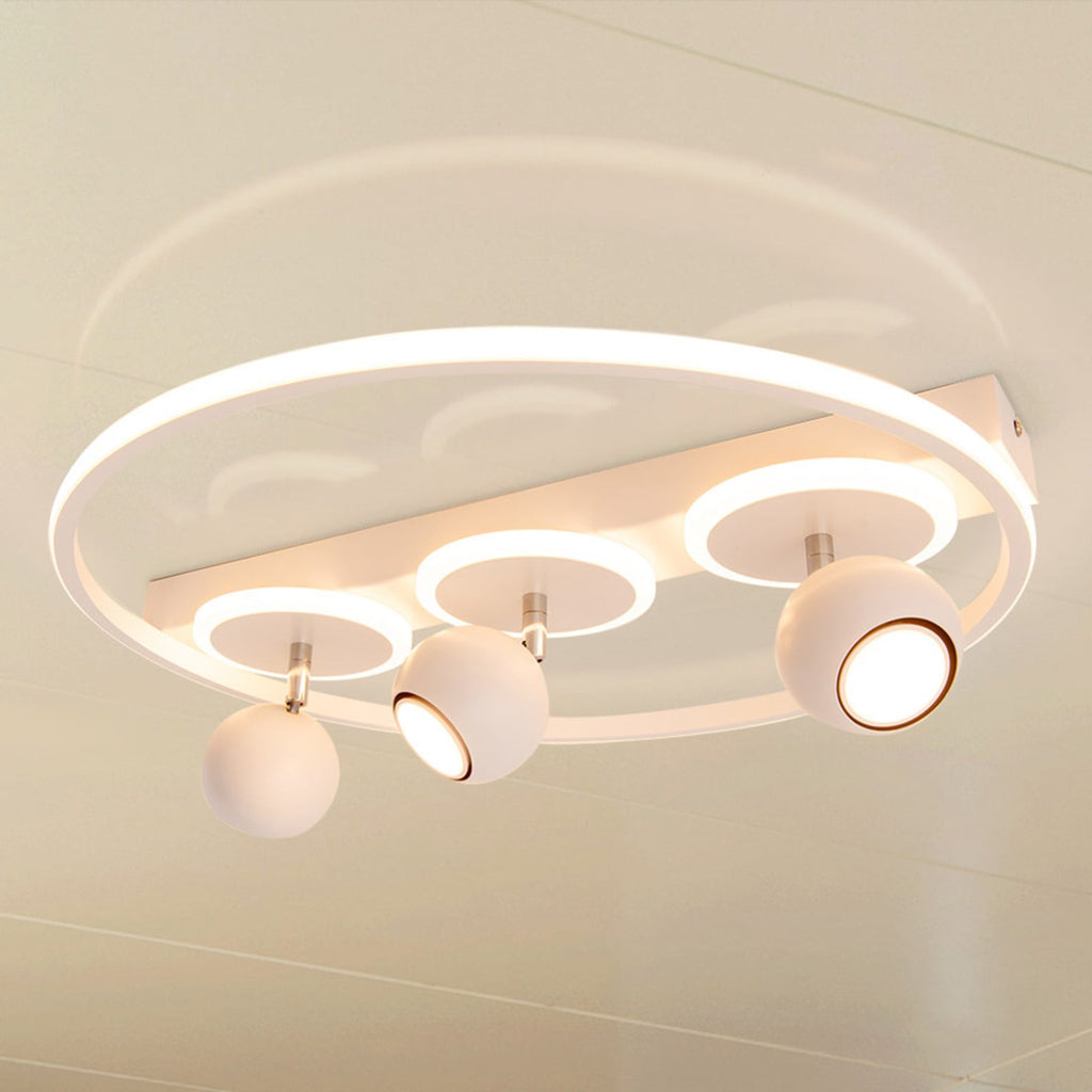 LED taklampe Ronda 3-lys hvit matt Ø50 cm 29W GU10 forfra