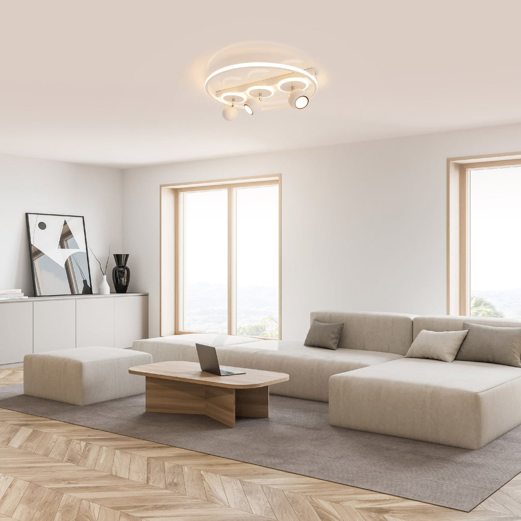LED taklampe Ronda 3-lys hvit matt Ø50 cm 29W GU10 detalj