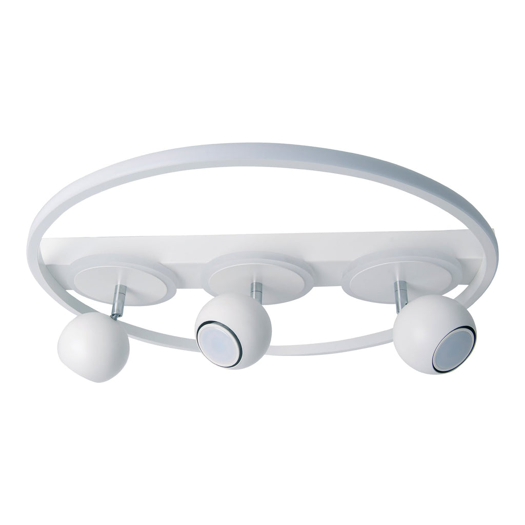 LED taklampe Ronda 3-lys hvit matt Ø50 cm 29W GU10 fra undersiden
