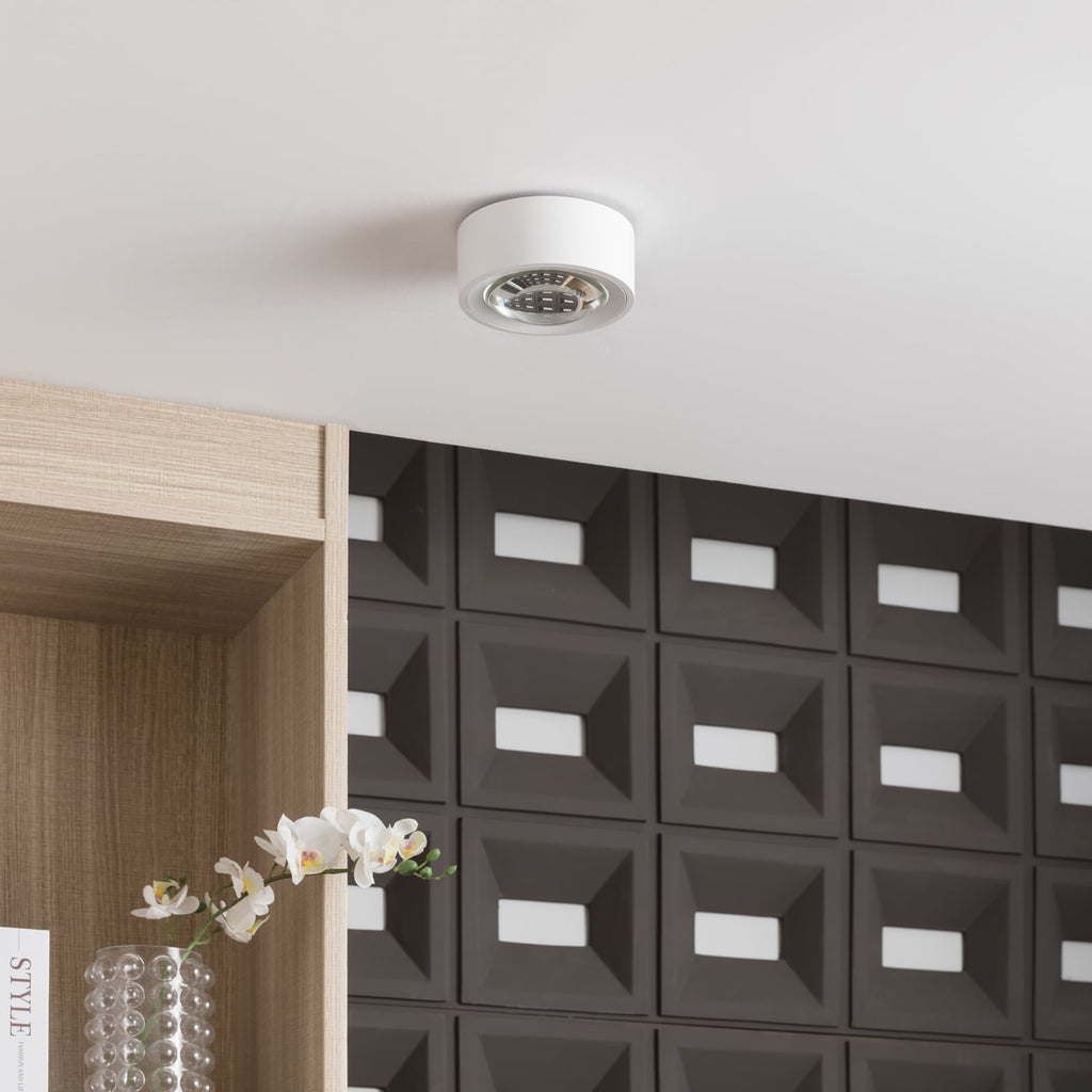 LED taklampe Rotari med linse dimbar hvit Ø12 cm bakside