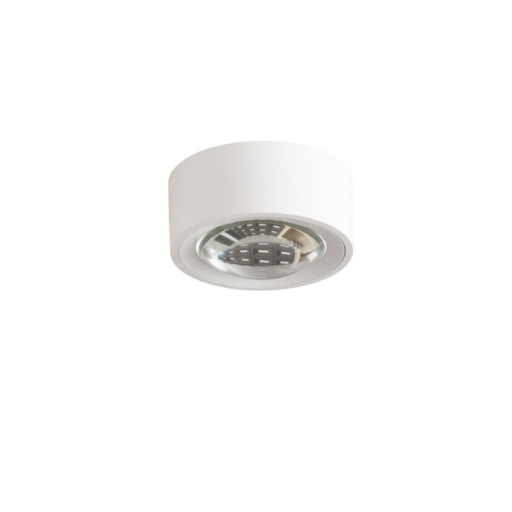 LED taklampe Rotari med linse dimbar hvit Ø12 cm nærbilde av lampe