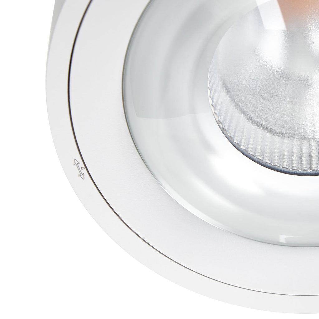 LED taklampe Rotari med linse dimbar hvit Ø12 cm lysdetalj