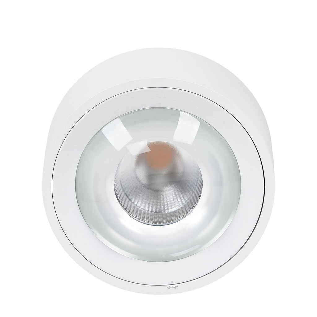 LED taklampe Rotari med linse dimbar hvit Ø12 cm lysstyrkeeffekt