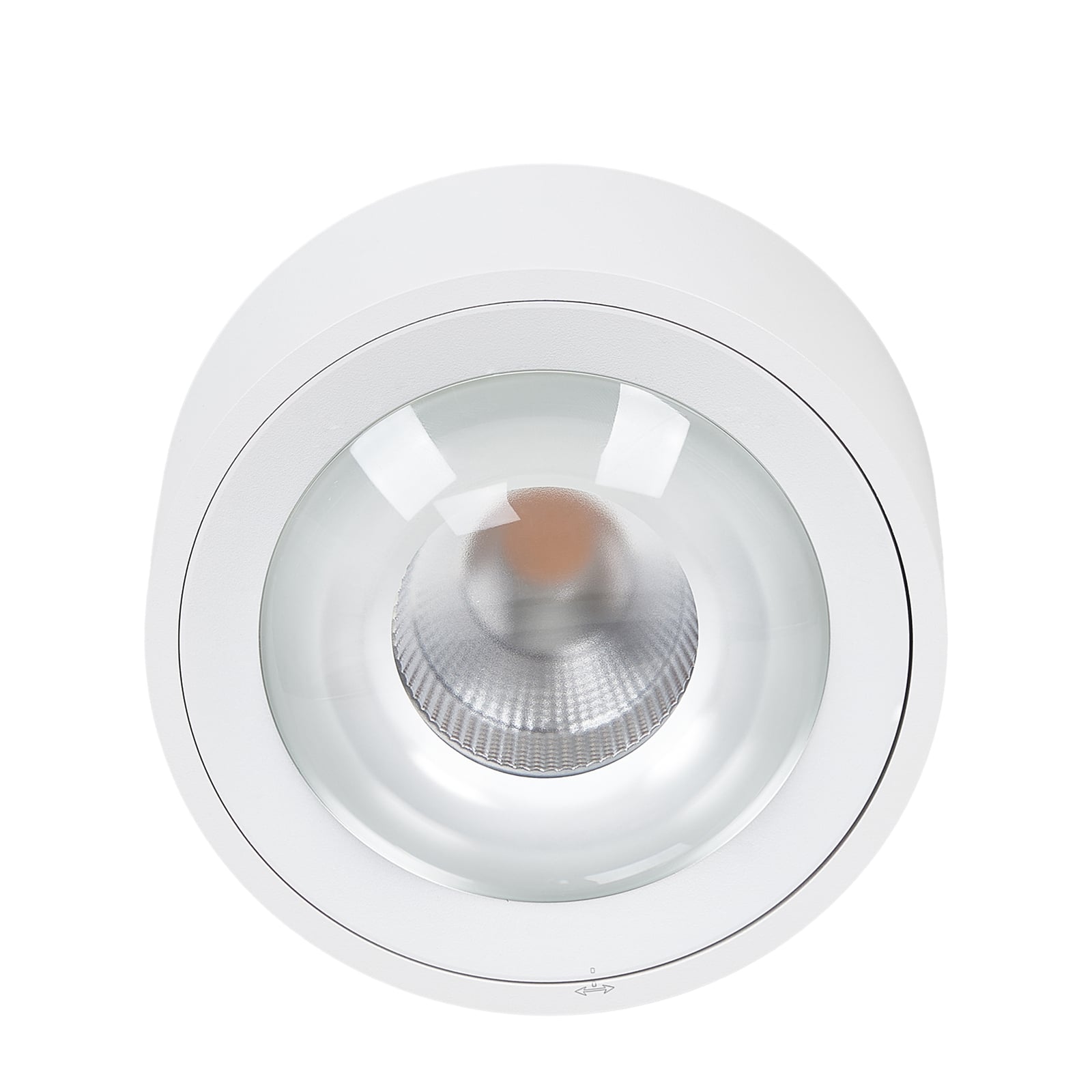 LED taklampe Rotari med linse dimbar hvit Ø12 cm lysstyrkeeffekt