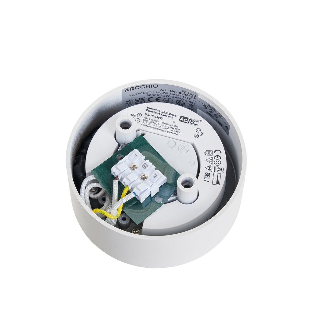LED taklampe Rotari med linse dimbar hvit Ø12 cm lysbilde