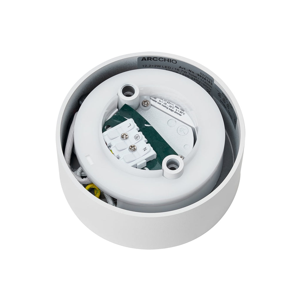 LED taklampe Rotari med linse dimbar hvit Ø12 cm med dimmerfunksjon