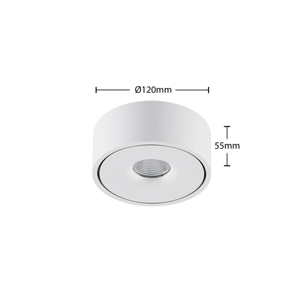 Detaljbilde av LED taklampe Rotari hvit aluminium Ø12 cm dimbar