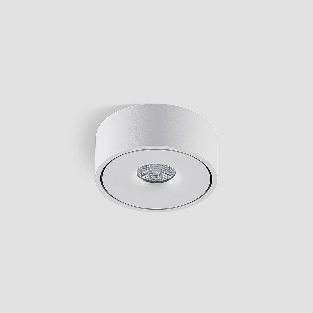 LED taklampe Rotari hvit aluminium Ø12 cm dimbar sideprofil