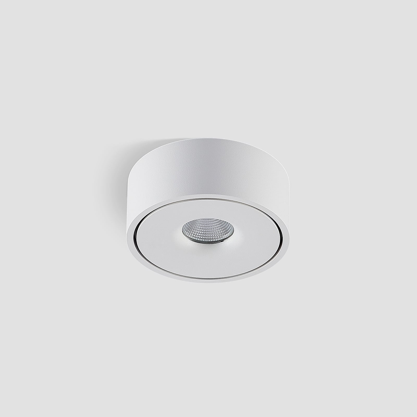LED taklampe Rotari hvit aluminium Ø12 cm dimbar sideprofil