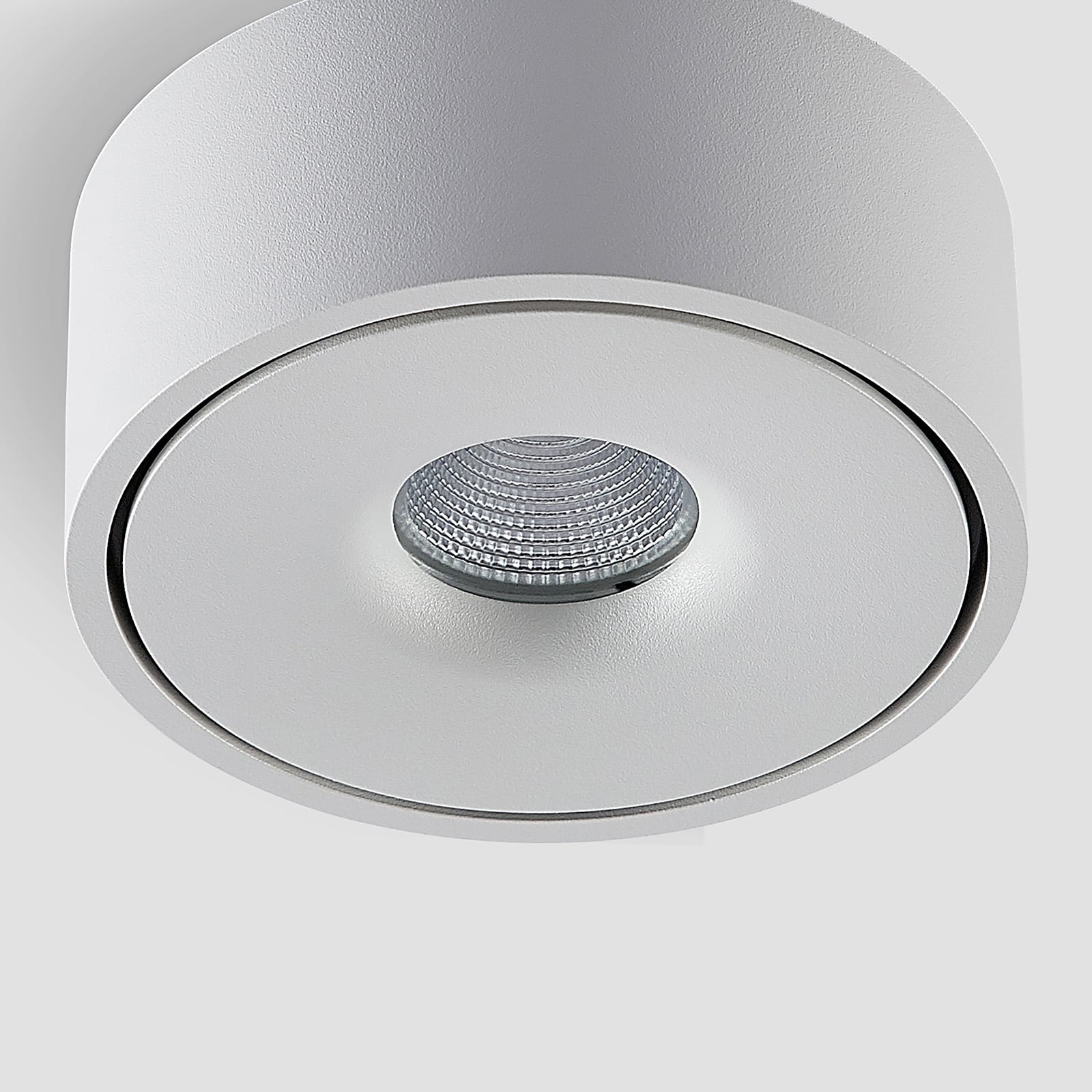 LED taklampe Rotari hvit aluminium Ø12 cm dimbar detalj av LED-modul