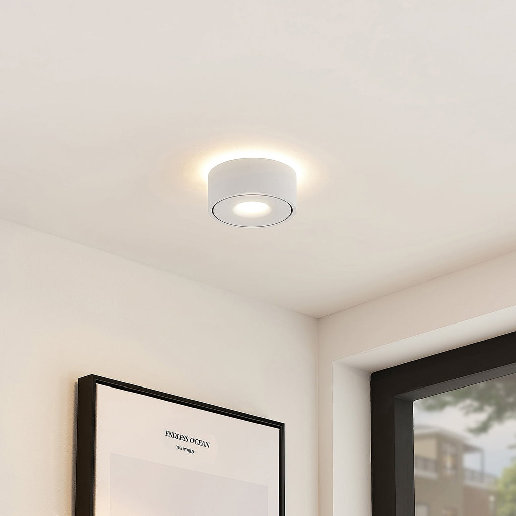 LED taklampe Rotari opp og ned aluminium Ø12 cm dimbar bakside
