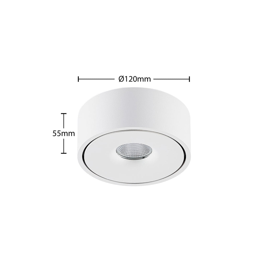 LED taklampe Rotari opp og ned aluminium Ø12 cm dimbar montert i rom