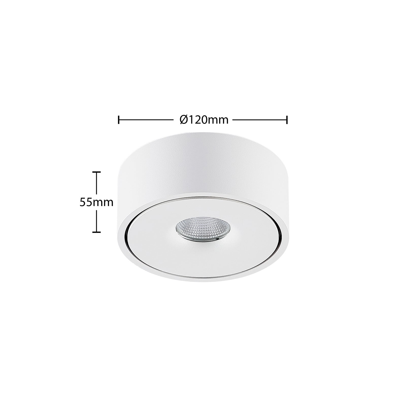 LED taklampe Rotari opp og ned aluminium Ø12 cm dimbar montert i rom