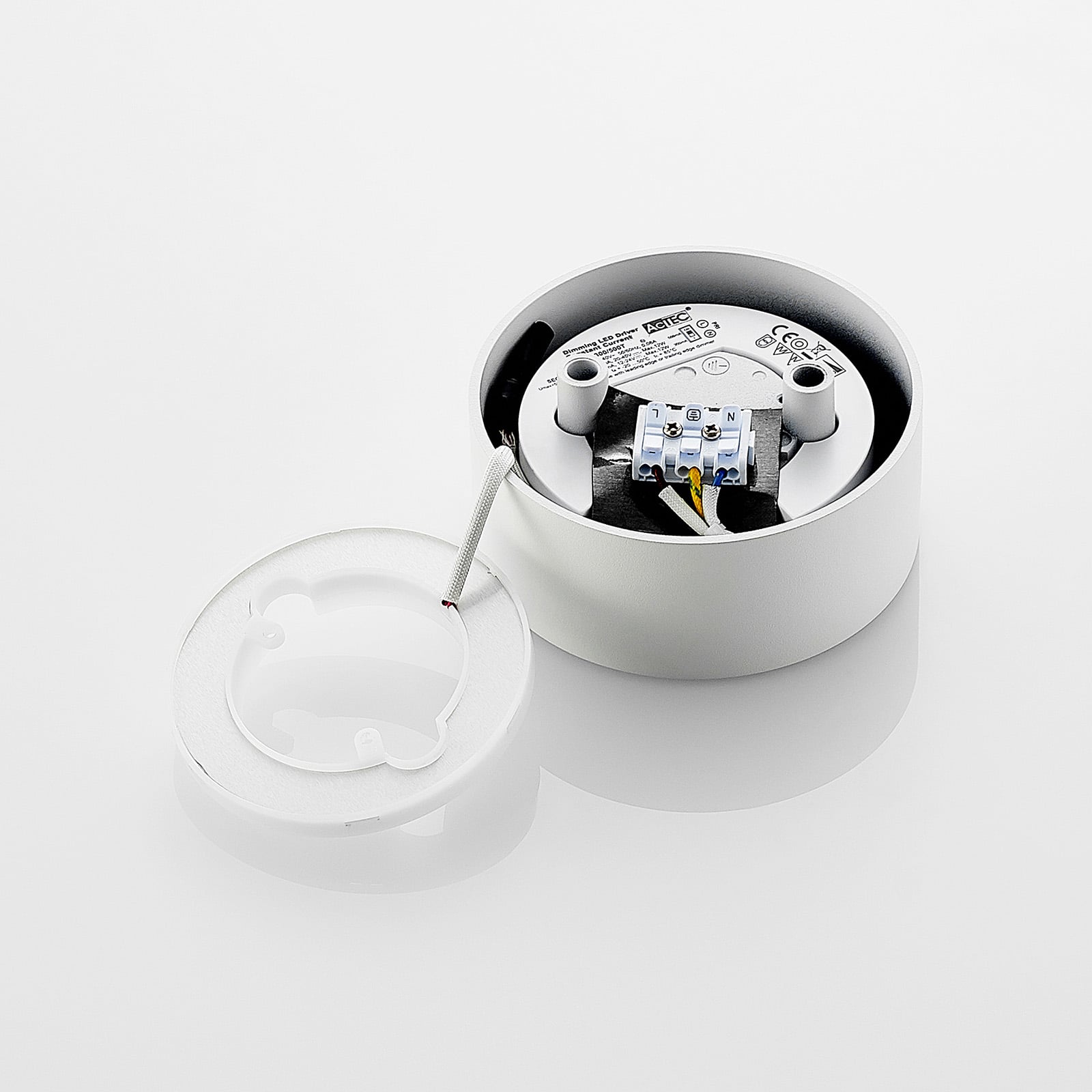 LED taklampe Rotari opp og ned aluminium Ø12 cm dimbar underfra