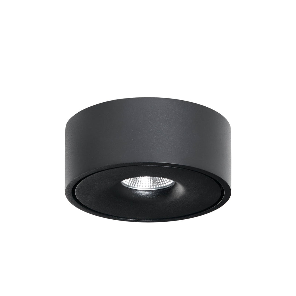 LED taklampe Rotari opp og ned svart Ø12 cm nærbilde