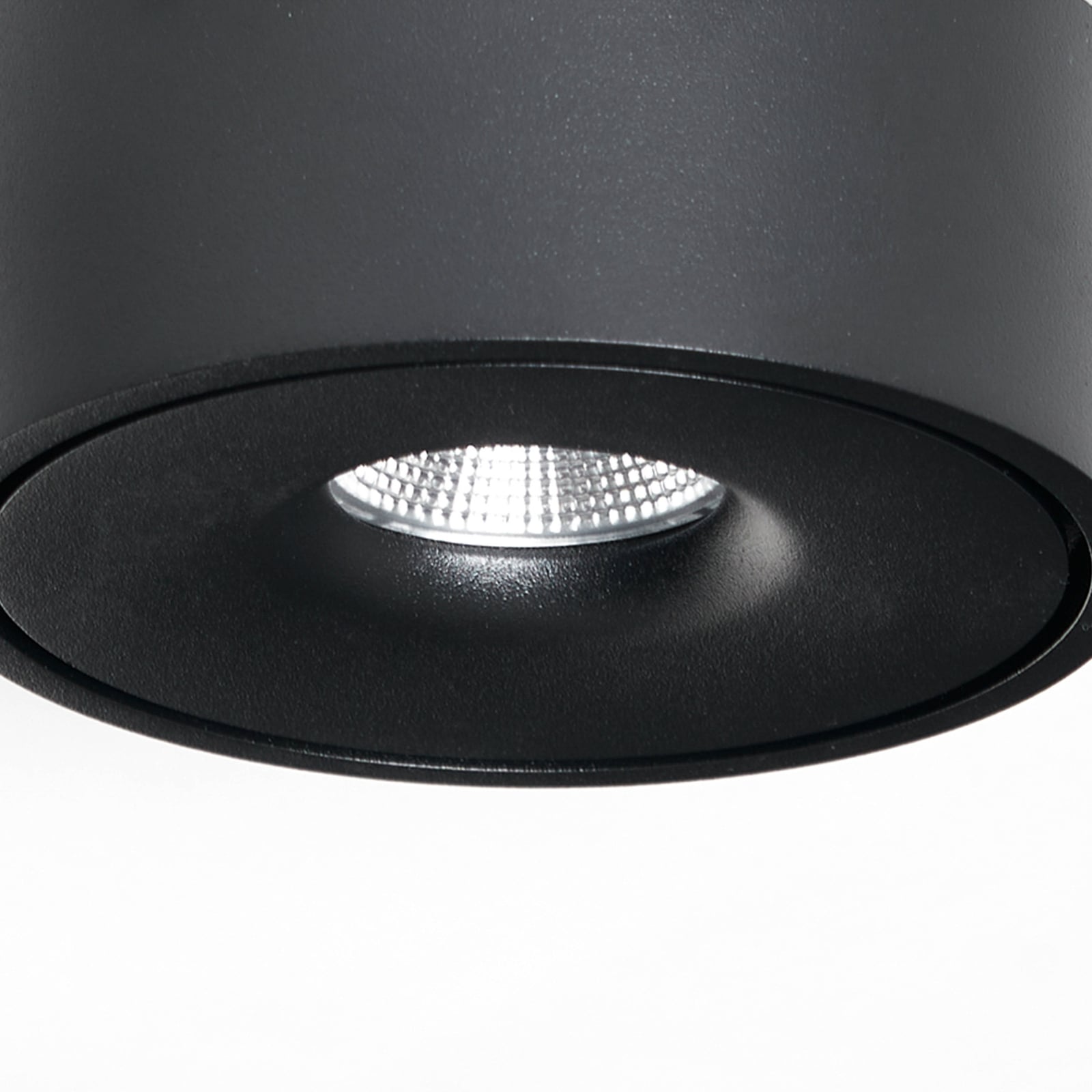 LED taklampe Rotari opp og ned svart Ø12 cm lysdetalj