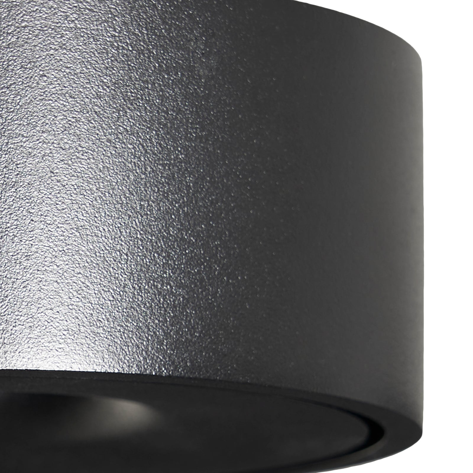 LED taklampe Rotari opp og ned svart Ø12 cm utsnitt aluminium