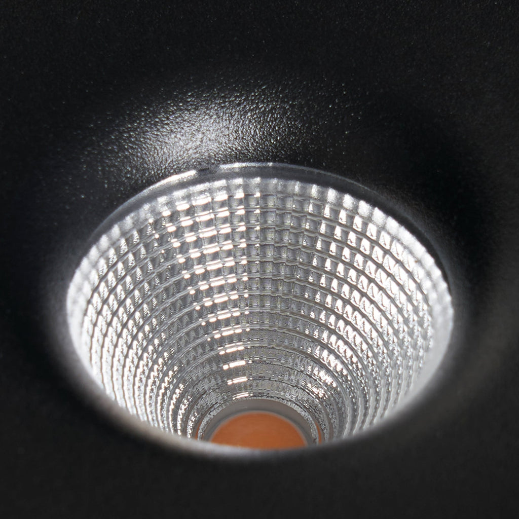 LED taklampe Rotari opp og ned svart Ø12 cm dimmer funksjon