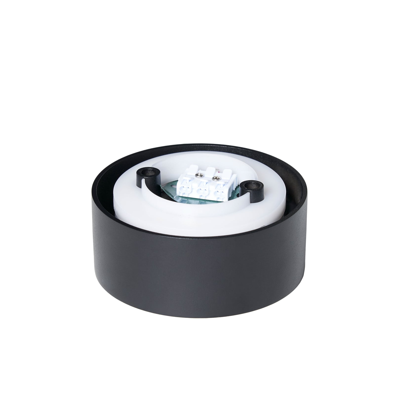 LED taklampe Rotari opp og ned svart Ø12 cm helhetsbilde