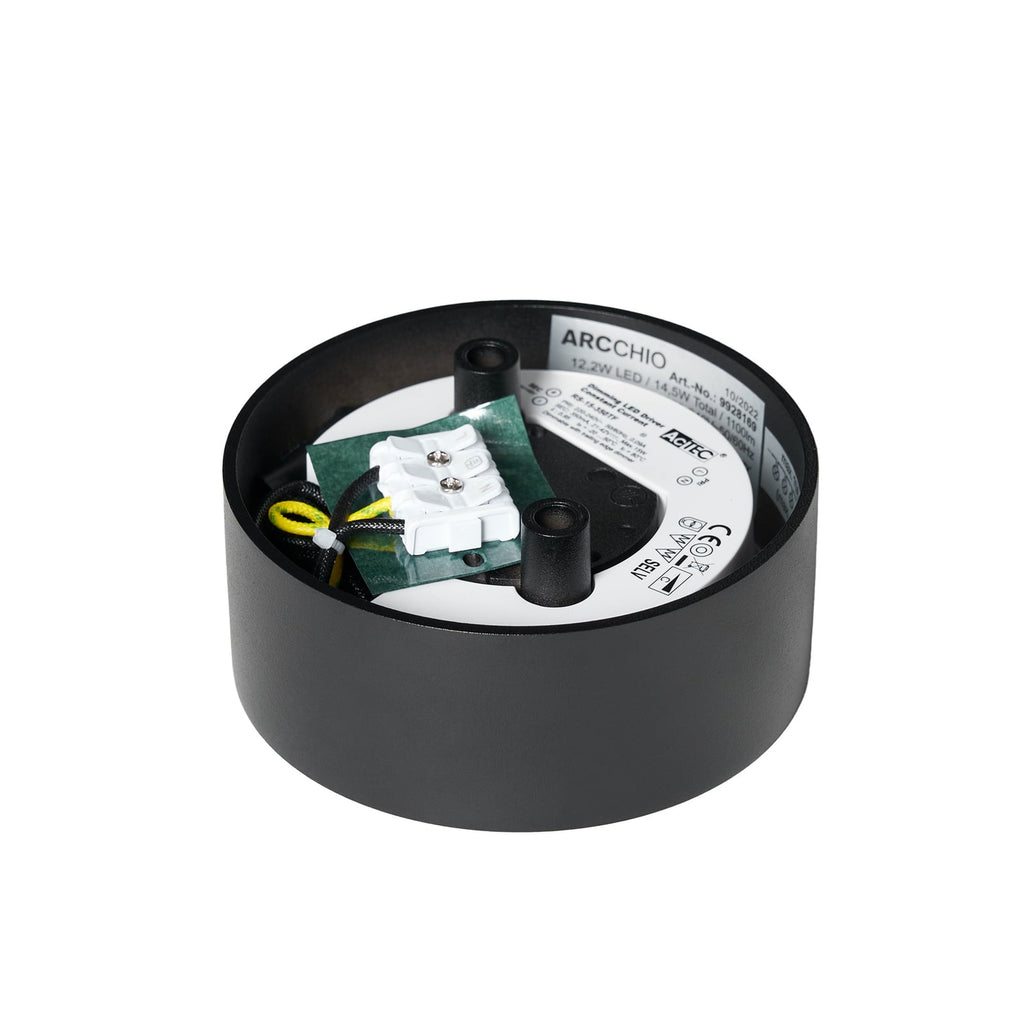 LED taklampe Rotari svart aluminium dimbar Ø12 cm 12W - Arcchio