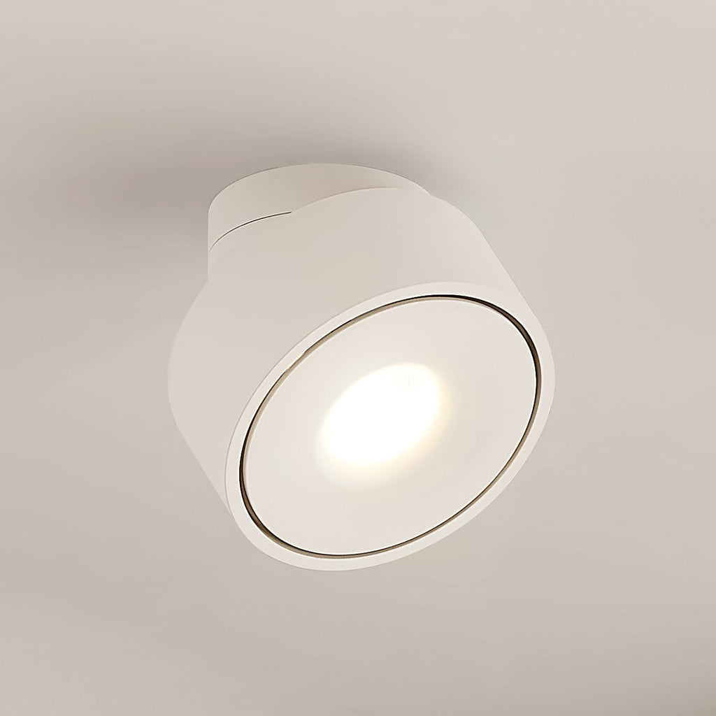 LED taklampe Rotari svingbar hvit aluminium Ø12 cm forfra