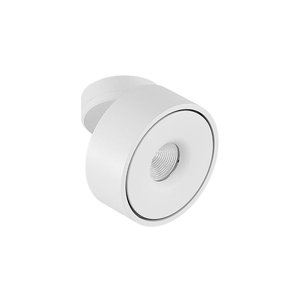 LED taklampe Rotari svingbar hvit aluminium Ø12 cm fra siden