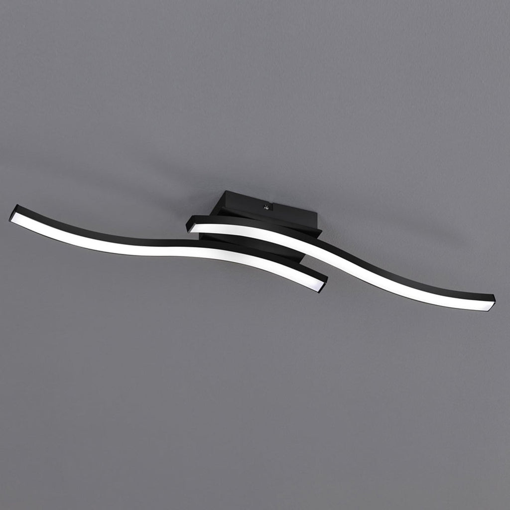 LED taklampe Route 2-lys svart hvit 56 cm varmhvit forfra