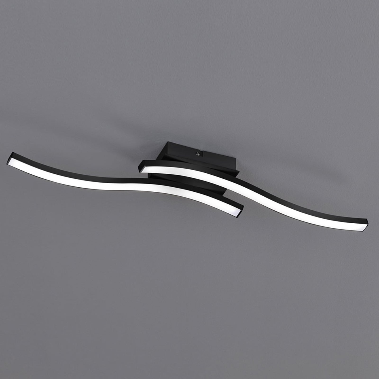 LED taklampe Route 2-lys svart hvit 56 cm varmhvit forfra