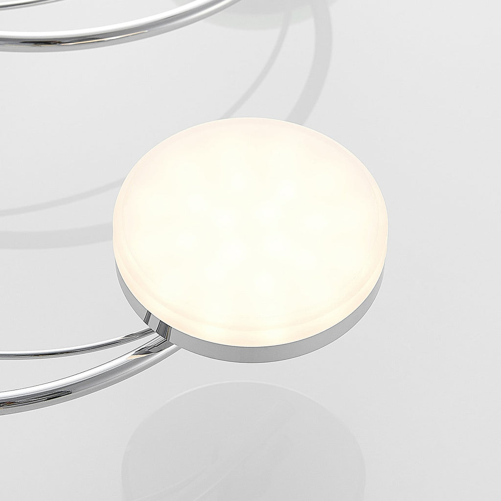LED taklampe Rouven spiralform 6-lys krom oversikt